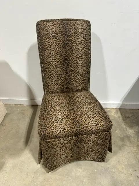 Leopard Print Slipcover Side Chair - Image 1