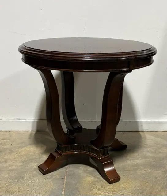 Round Wooden Accent Table - Image 1