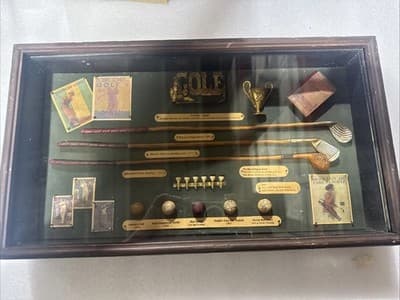 Golf Memorabilia - History of Golf, wood framed shadow box 20.5 x 11 x 2 - Image 1