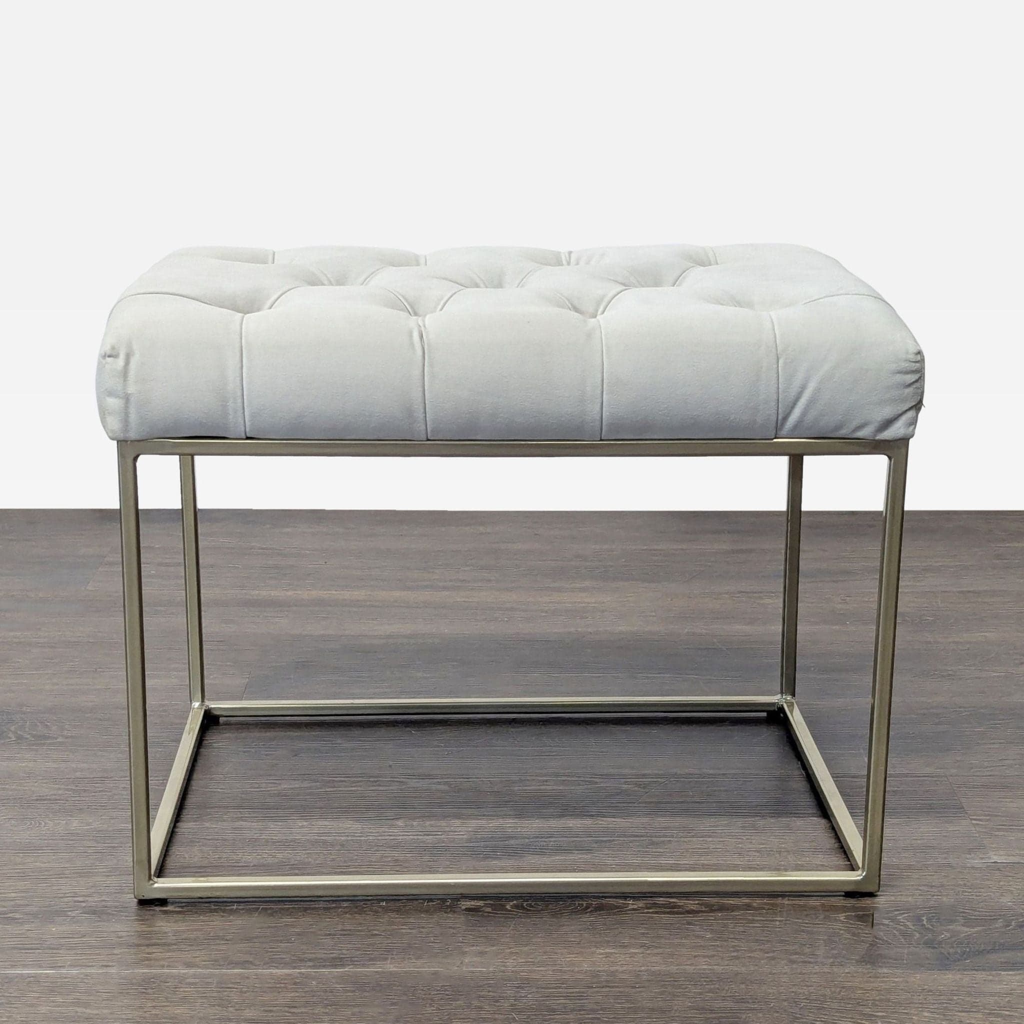 Target Button Tufted Ottoman with Metal Base - Image 1