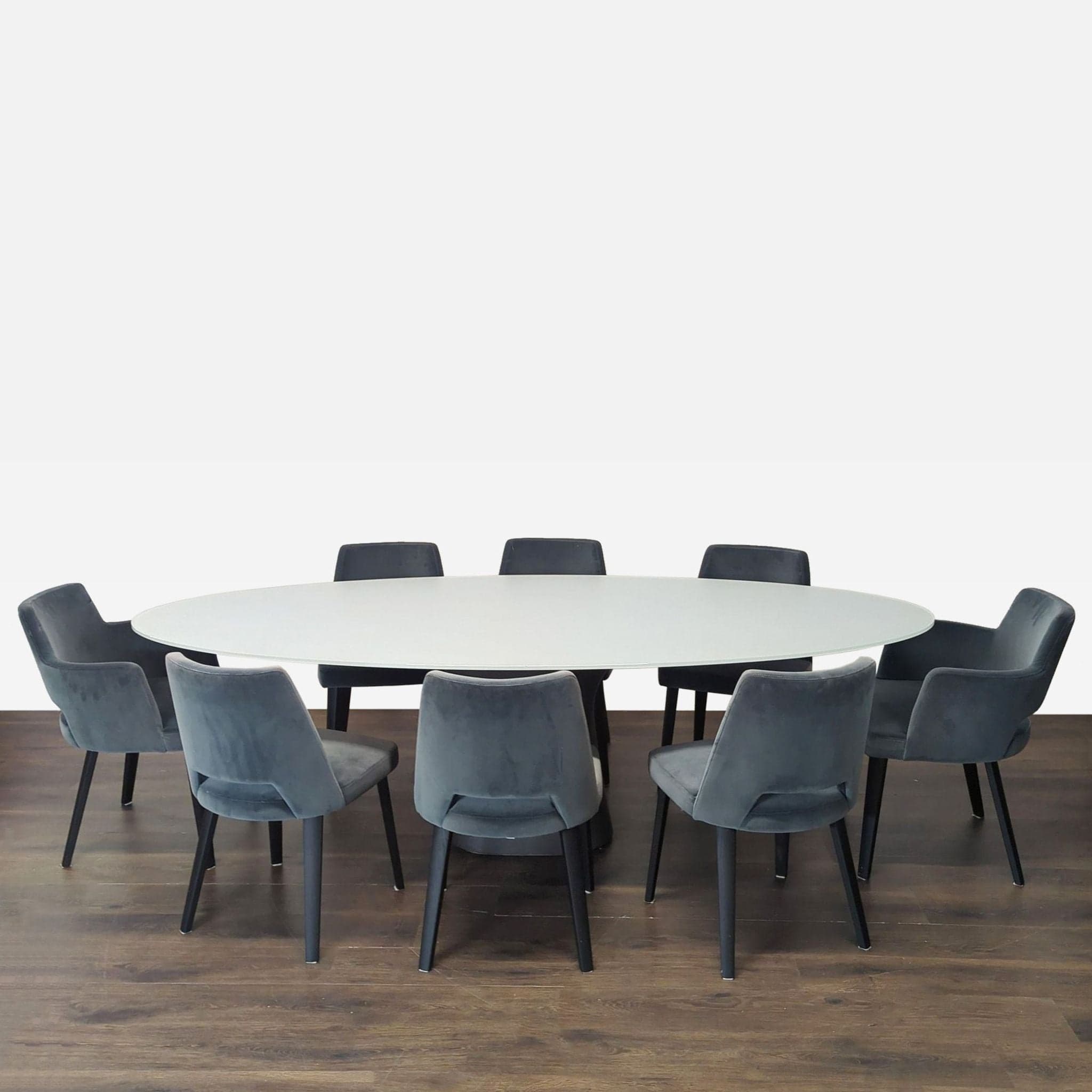 Modern Bontempi Casa / Gallotti&Radice 9-Piece Oval Dining Set - Image 1