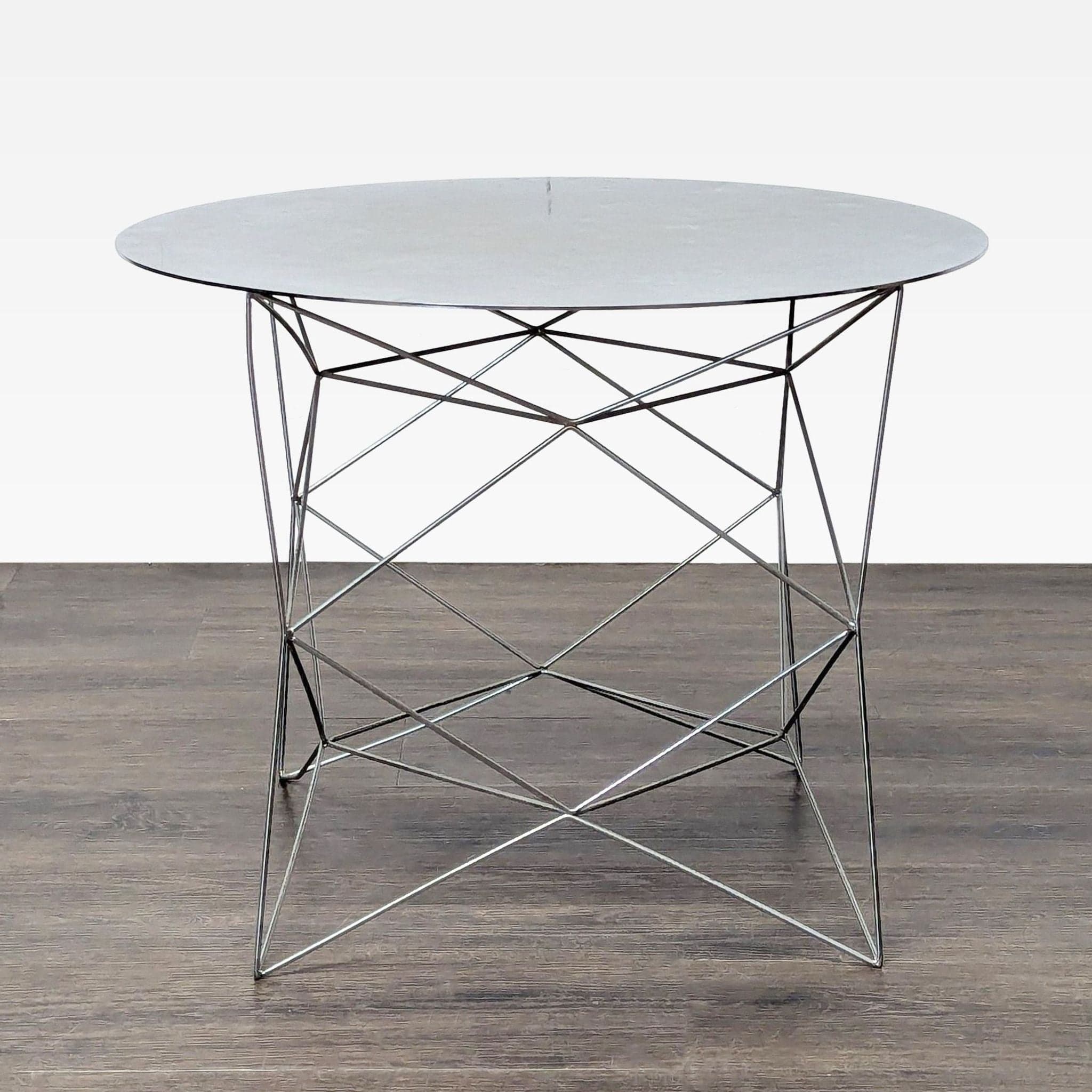 West Elm Chrome Wire Table - Image 1