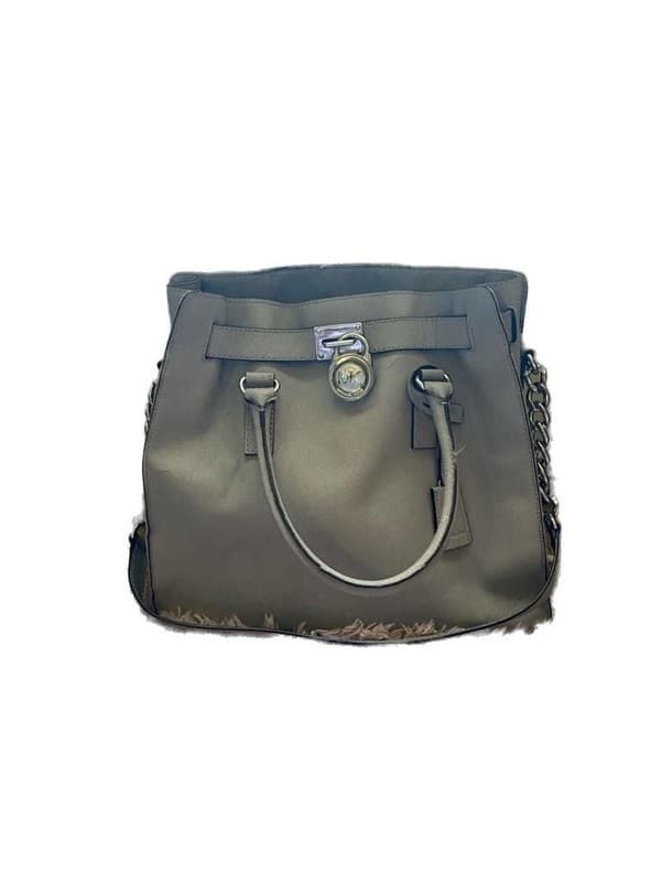 Michael Kors Hamilton Large Saffiano Leather Satchel Tote in Dove Gray - Image 1