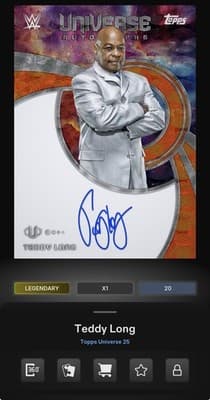 Topps Slam WWE Universe 26 TEDDY LONG Orange Warp Signature 25cc Legendary - Image 1