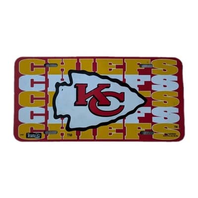 Kansas City Chiefs "THE CHIEFS" License Plate Plastic Arrowhead KC - Image 1