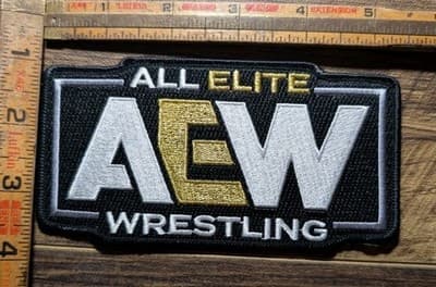 AEW All Elite Wrestling Embroidered Patch - Black, Gold & Silver - 5.25"x3. 5" - Image 1