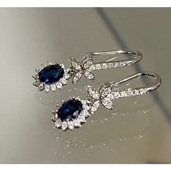 The Super Star zircon and 925 drop dangle earrings - Image 1