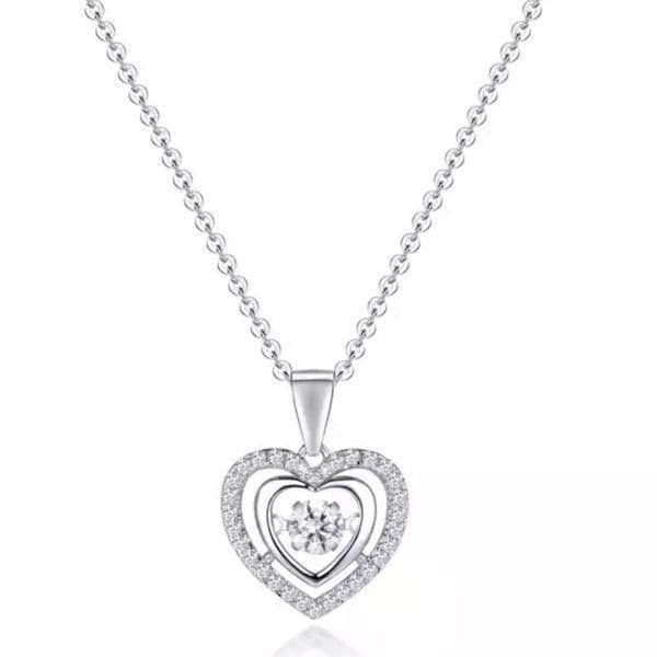 The Kelly 925 & Cubic Zirconia floating heart pendant necklace - Image 1