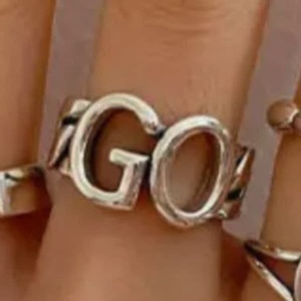The GO Ring statement retro adjustable 925 silver - Image 1