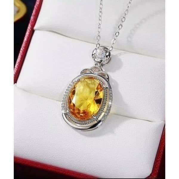 The Cassandra 925 necklace with yellow cubic zirconia pendant - Image 1