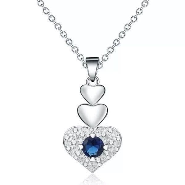 The Something Blue Heart pendant necklace in sapphire and 925 - Image 1