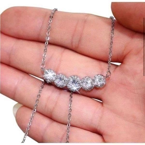 The Smith Cubic Zirconia and 925 Silver Pendants Necklace - Image 1