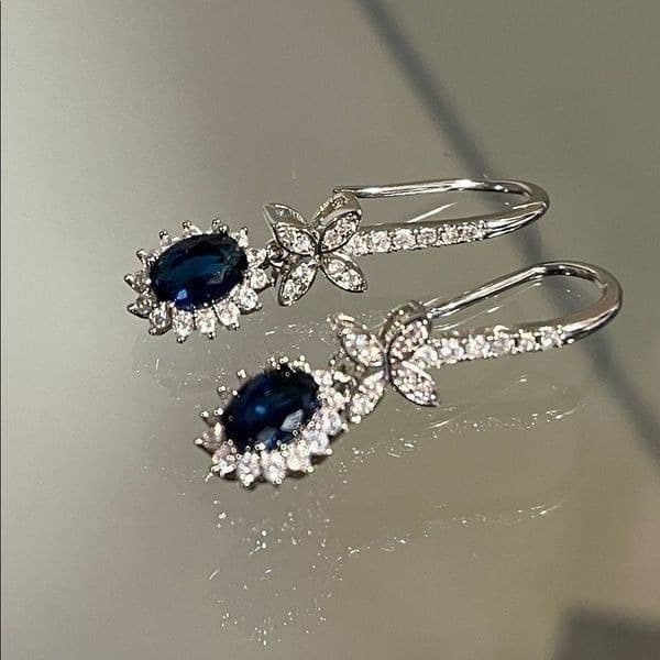The Super Star zircon and 925 drop dangle earrings - Image 1