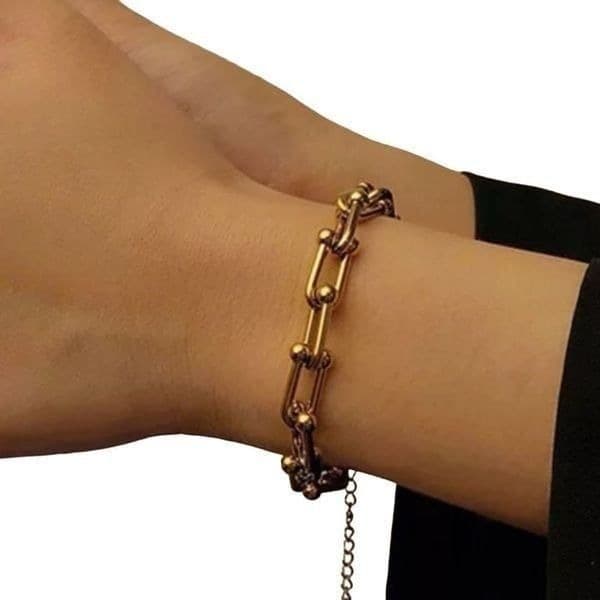 The U Link bracelet in 18k gold over 925. - Image 1