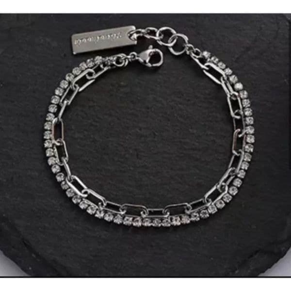 The Mixed Media 2 strand Bracelet in 925 and cubic zirconia. - Image 1