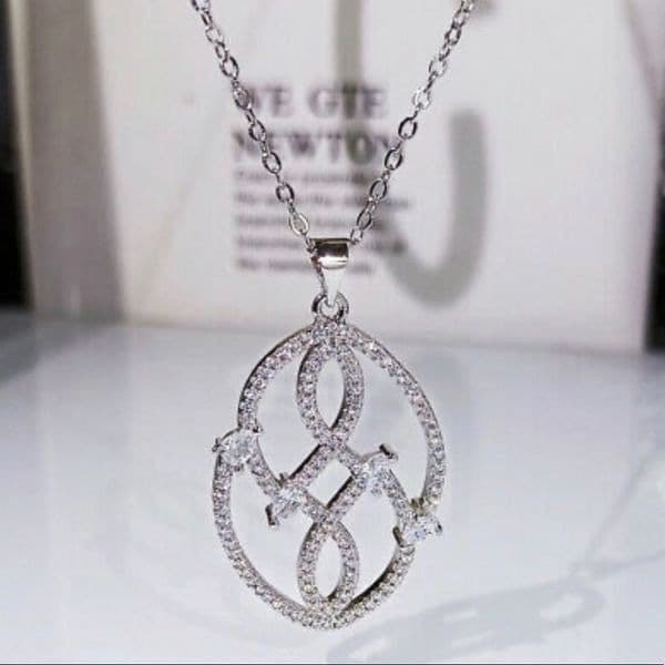 The Museum Abstract Necklace in cubic zirconia & 925 - Image 1