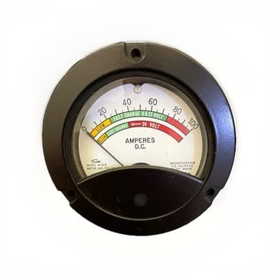 Vintage DC Ammeter Gauge 0-100A Slow/Fast Charge Model H-201 - Image 1