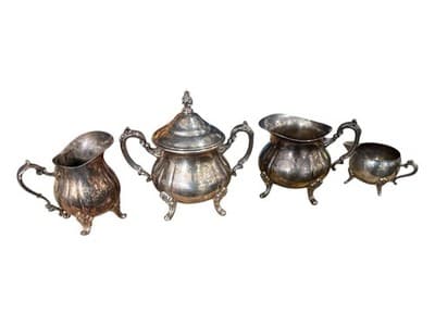 Towle EPCA Vintage Silverplate Tea Coffee Set 4 Pc Sugar Creamer - Image 1
