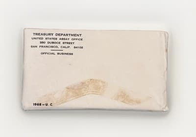 10 COINS US MINT SET 1968 P D S in Envelope Uncirculated Rare Sealed Unopened - Image 1