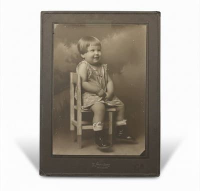 Antique 1920s Child Portrait Photo The Gray Studio Houston TX Mounted - Image 1