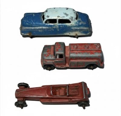 Vintage Tootsietoy Diecast Car Lot 1950s Sedan Tanker Truck Dragster - Image 1