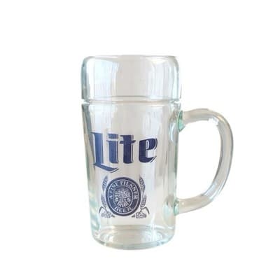 Vintage MILLER BEER 8" X 3" Heavy Glass Beer Alcohol Frozen Chilled Mug - Image 1