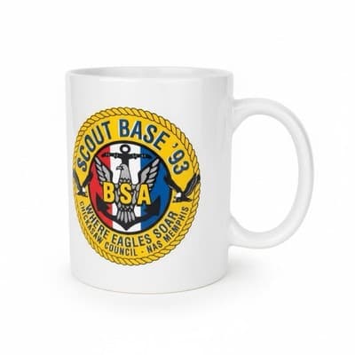 Vintage 1993 Chickasaw Council Scout Base ’93 Mug NAS SOAR Memphis BSA - Image 1