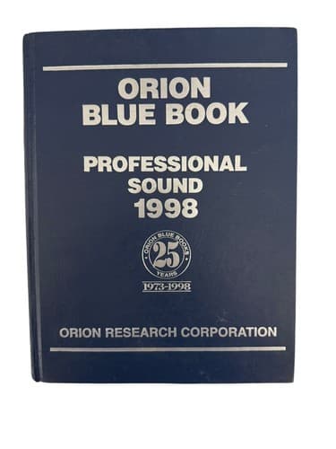 Vintage 1998 Orion Blue Book For Professional Sound Equipment - Image 1