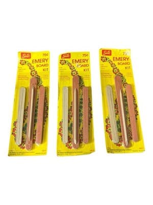 Vintage Bates Emery Board Nail Kit NOS 1974 Sealed Lot of 3 - Image 1