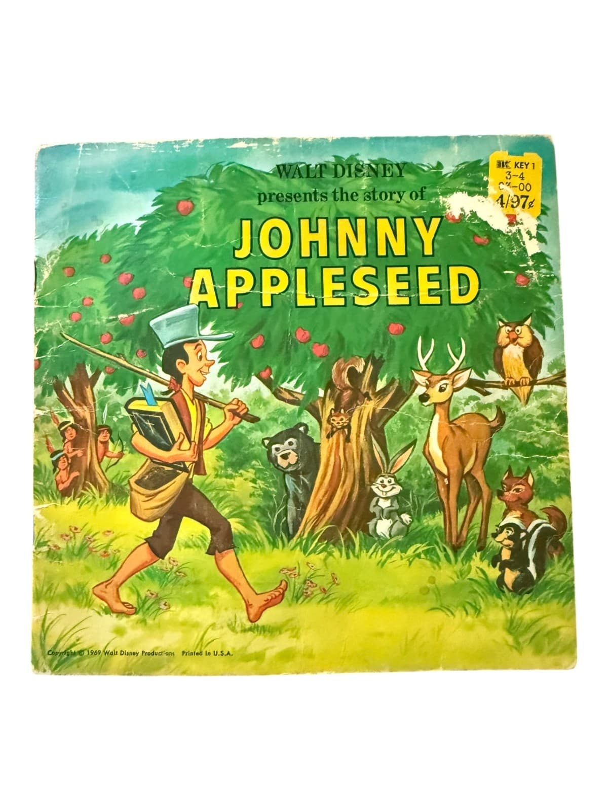 Vintage 1969 Walt Disney JOHNNY APPLESEED Golden Press Softcover Story Book - Image 1