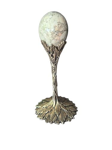Unique Grey Goose Martini Glass Stem with Decorative Egg in Place of Glass - Image 1