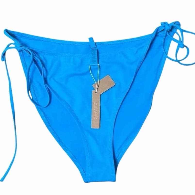 SKIMS Women’s Dippy Tie Bikini Bottoms in Turquoise Size L NWT - Image 1