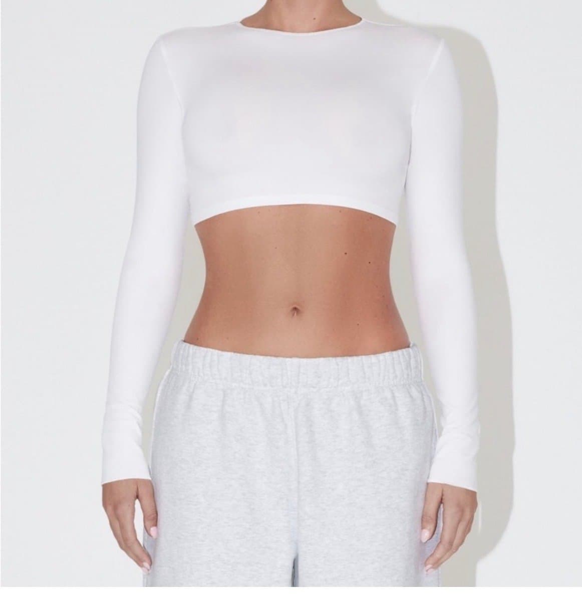 KHY Kylie Jenner Archive Long Sleeve Wrap Top in White Size Medium NWT - Image 1