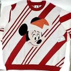 Disney Christmas Mickey Mouse Striped Sweater Size 2XL NWT - Image 1