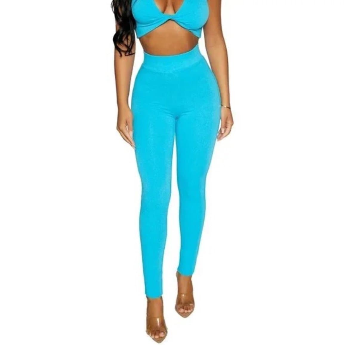Naked Wardrobe High Waisted Leggings in Malibu Blue Size Small NWT - Image 1