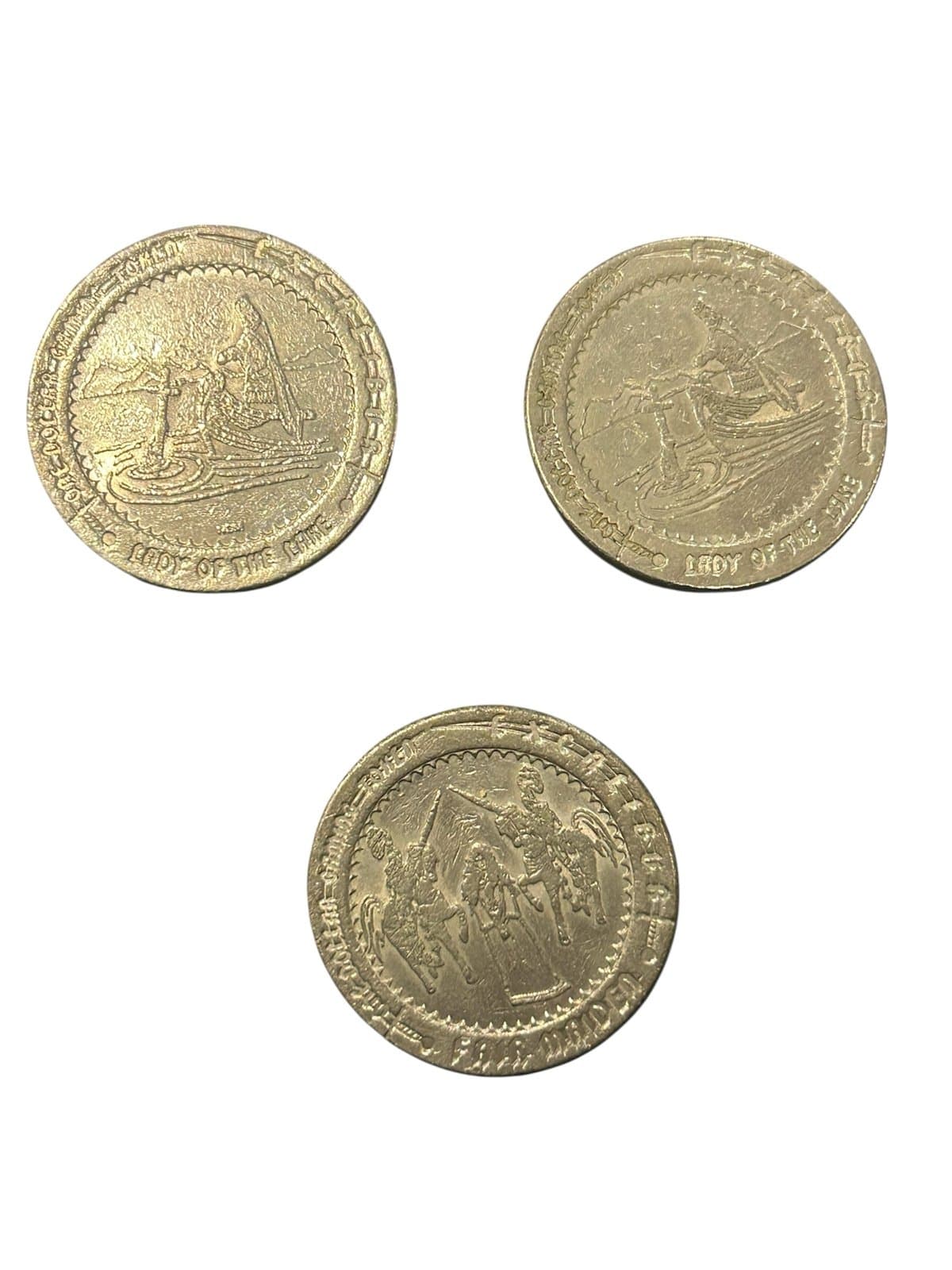 Set Of 3 Excalibur Casino $1 Slot Gaming Token Las Vegas Nevada Collectors - Image 1