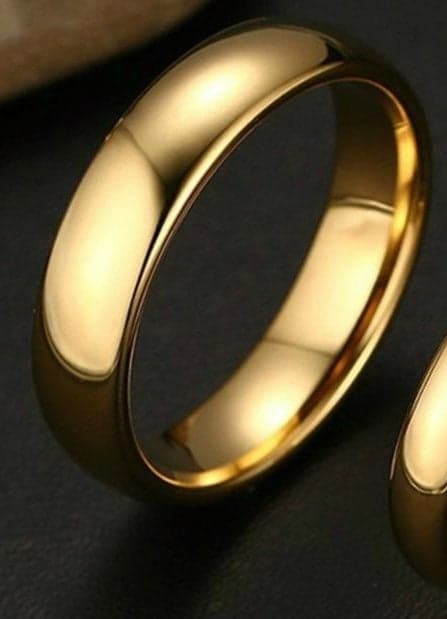 Mens 18k Gold Plated Wedding Ring Size 11 - Image 1