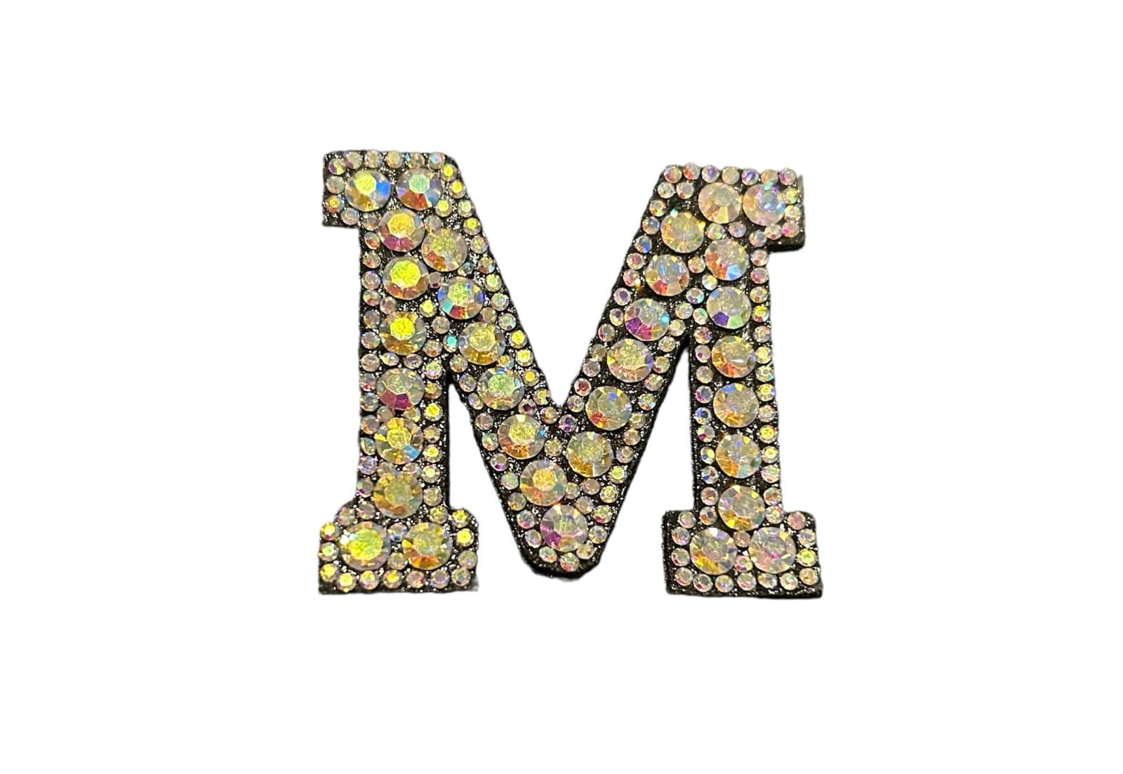 M Letter Diamond Dazzle Iron-On Patch