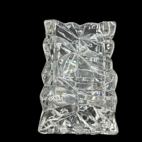 Vintage Rosenthal Small Studio-Line Crystal Paper Bag Glass Vase Germany Signed