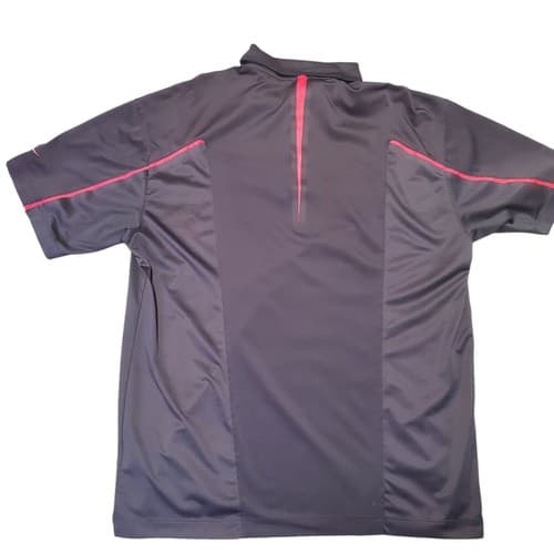 Nike Golf Mens Shirt Polo Black L Golf FitDry Spring Summer Red Trim