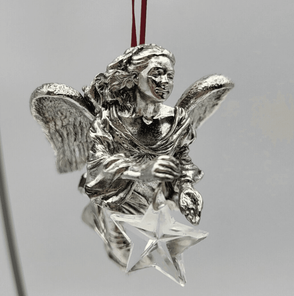 Hallmark Christmas Lead Crystal Ornament Angelic Flight 1998 Annvrsy Edition