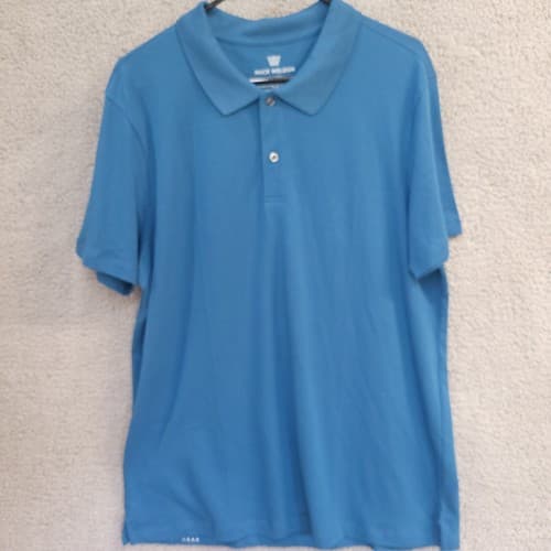 Mack Weldon Mens Golf Shirt Blue XL Supino Cotton Casual Workwear Comfortable