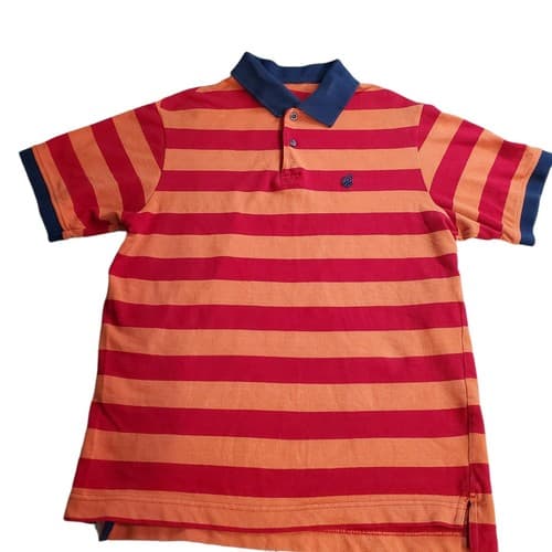 Rocawear Mens Shirt Orange XL Polo Red Navy Stripes Resort Cruise Colorful