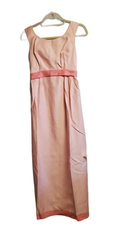 VTG Pink Empire Waist Prom Formal Dress Small Fully Lined 1970's Handmand Unique