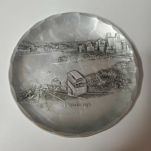 Wendell August Forge Pittsburgh Incline 4 3/8" Plate Handmade & Point Park
