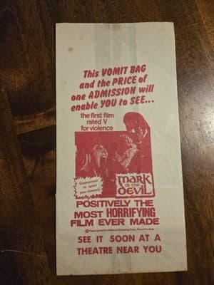 1980's Mark of the Devil Wax Vomit Bag Movie Theater Giveaway Film HORROR 4 PCS