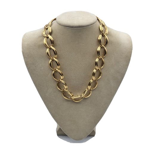 Vintage Napier Chain Necklace 1 in Chucky Textured Links Goldtone 20 in Marked