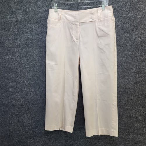 Grace Elements Womens Capri Pants 8 Cotton Spandex Pink Flat Front Pockets NWT