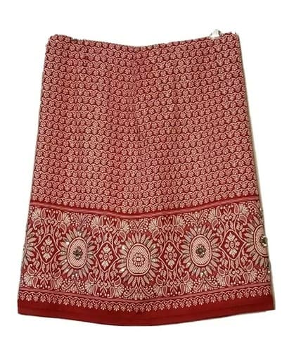 Elie Tahari Womens Skirt Red S Cotton Lined Paisley Rhinestones A Line Boho