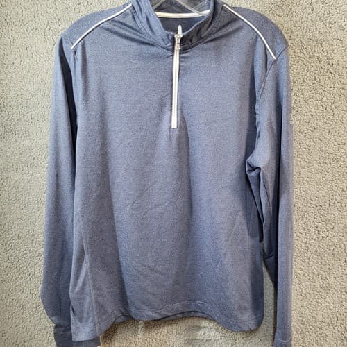 Johnnie O Mens Pullover Sweater Blue S Golf 1/4 Zip Active Links Brewing Logo